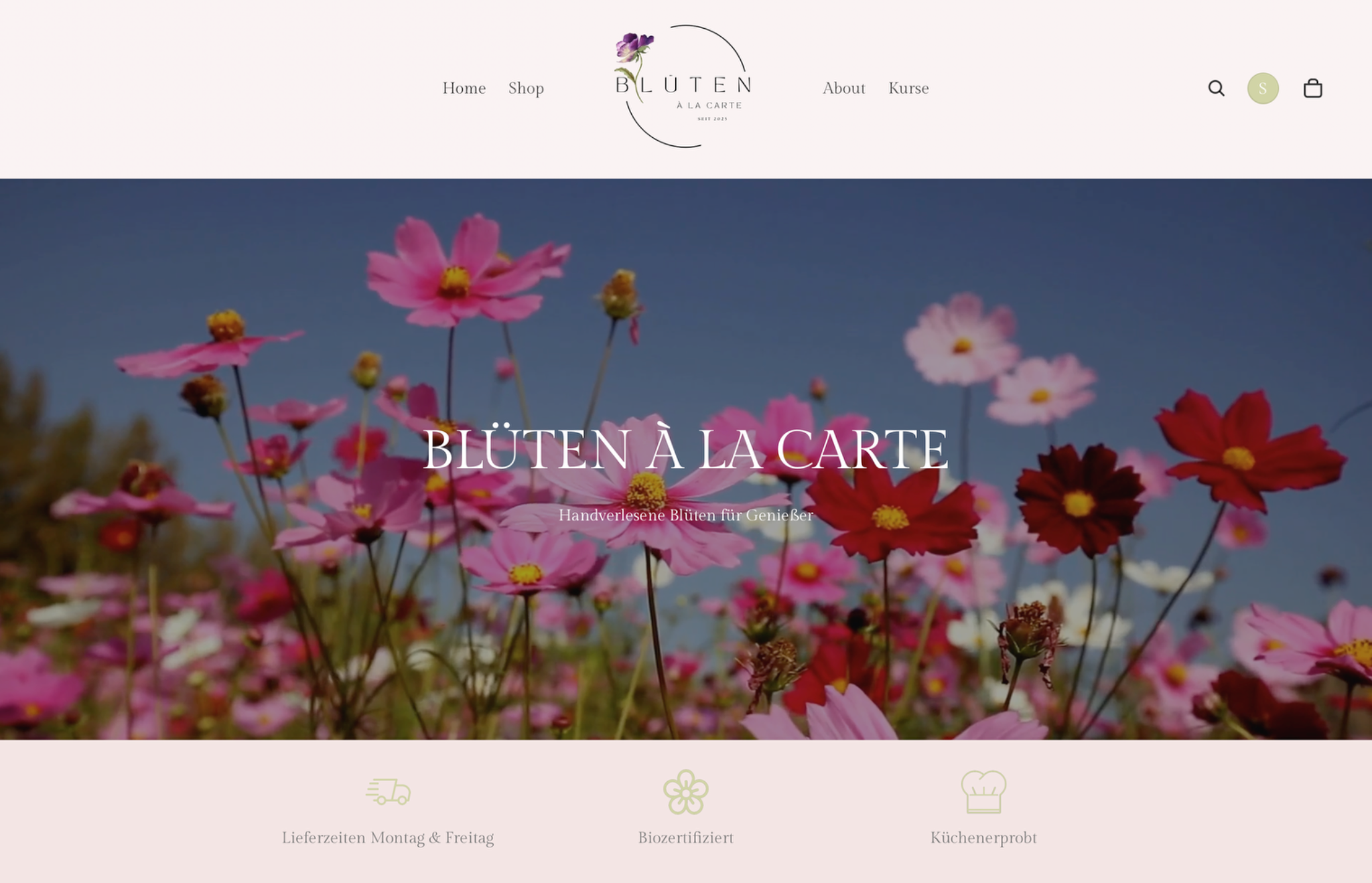 Website-Referenz Blüten à la carte
