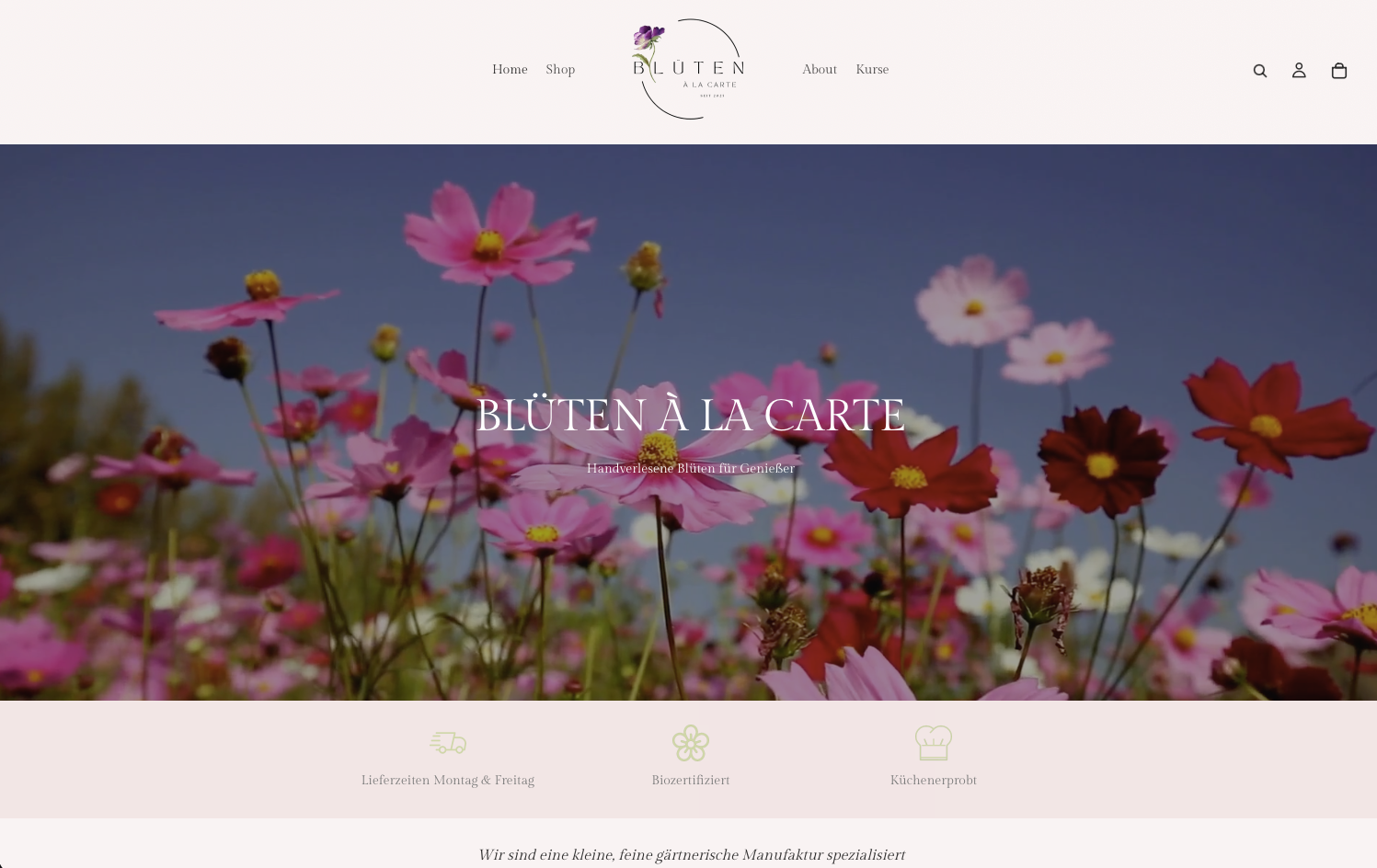 Originale Website-Vorschau der Referenz Blüten à la carte