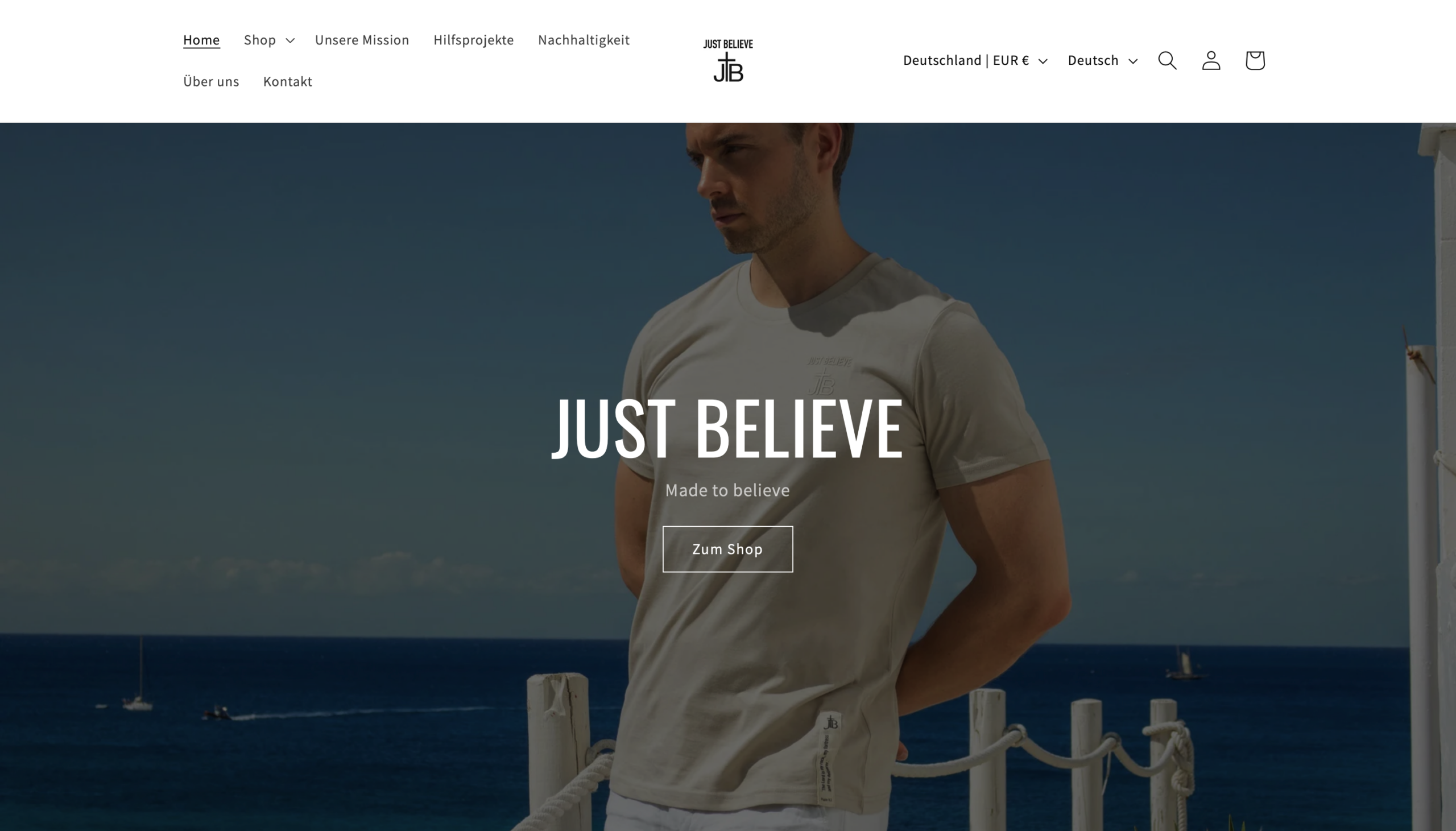 Originale Website-Vorschau der Referenz Just Believe