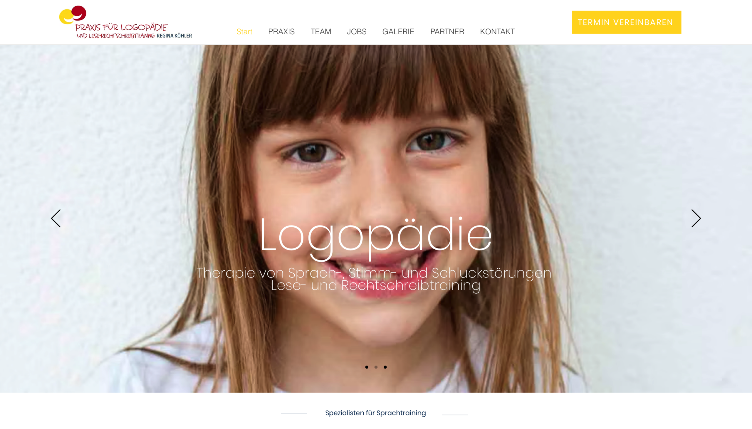 Originale Website-Vorschau der Referenz Logopädie Köhler